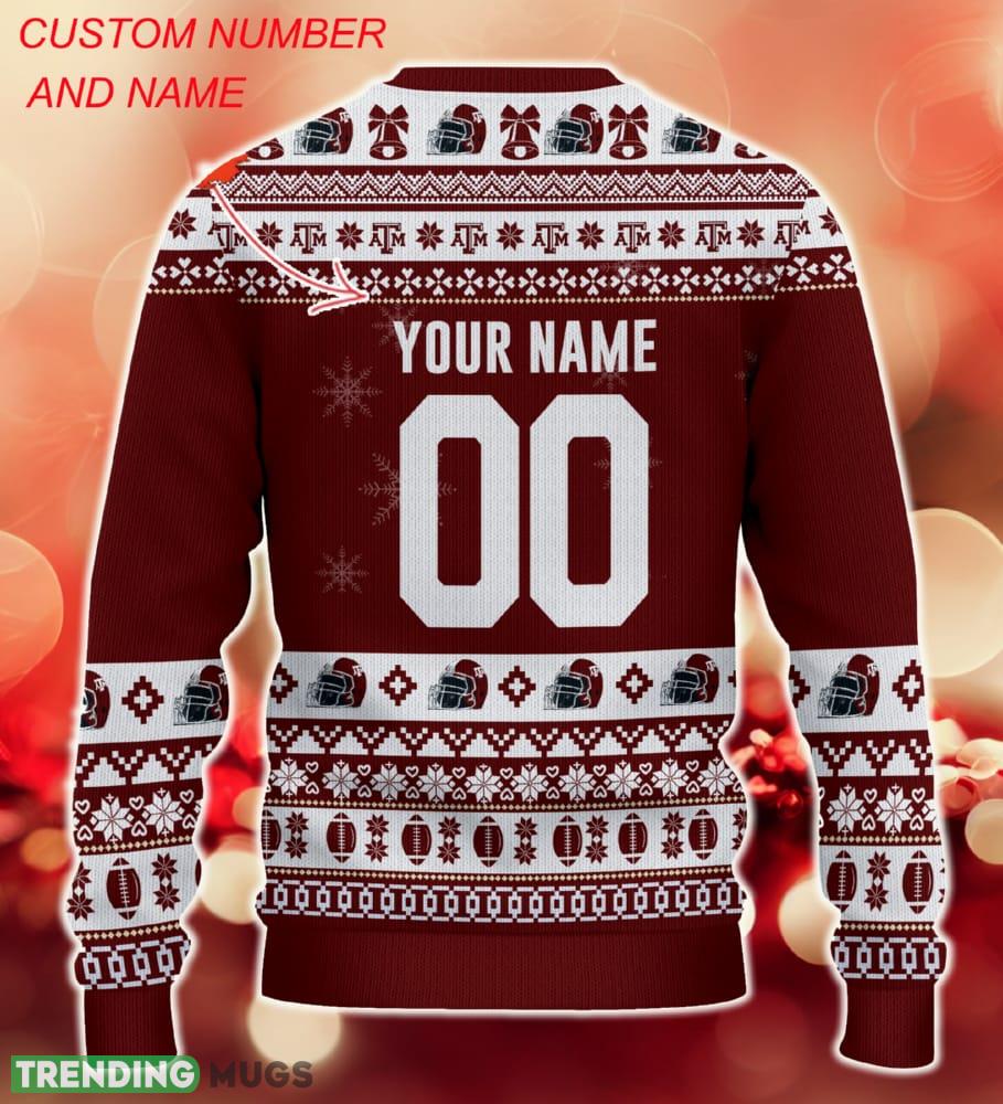 NCAA Texas A&M Aggies Christmas Ugly Sweater Custom Number And Name Gift For Fans Holidays 3D Sweater NCAA Texas A&M Aggies Christmas Ugly Sweater Custom Number And Name Gift For Fans Holidays 3D Sweater