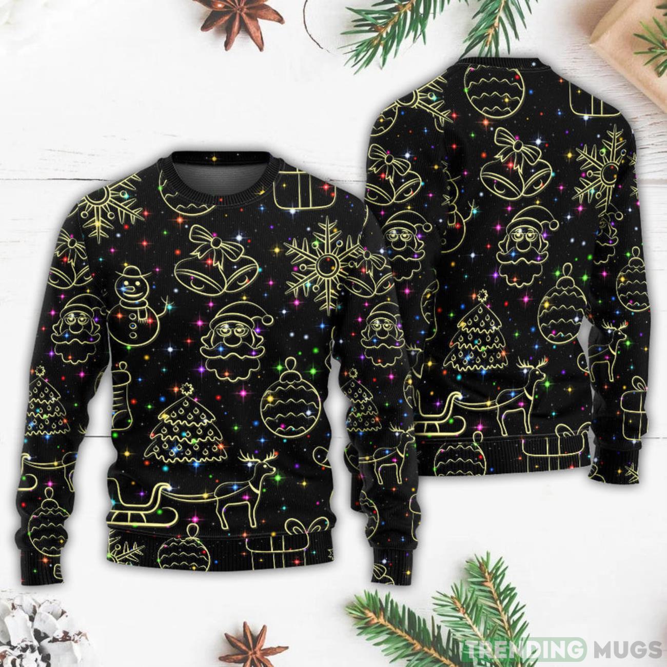 Neon Light Stary Amazing Night Ugly Christmas Sweater 3D Sweater Neon Light Stary Amazing Night Ugly Christmas Sweater 3D Sweater