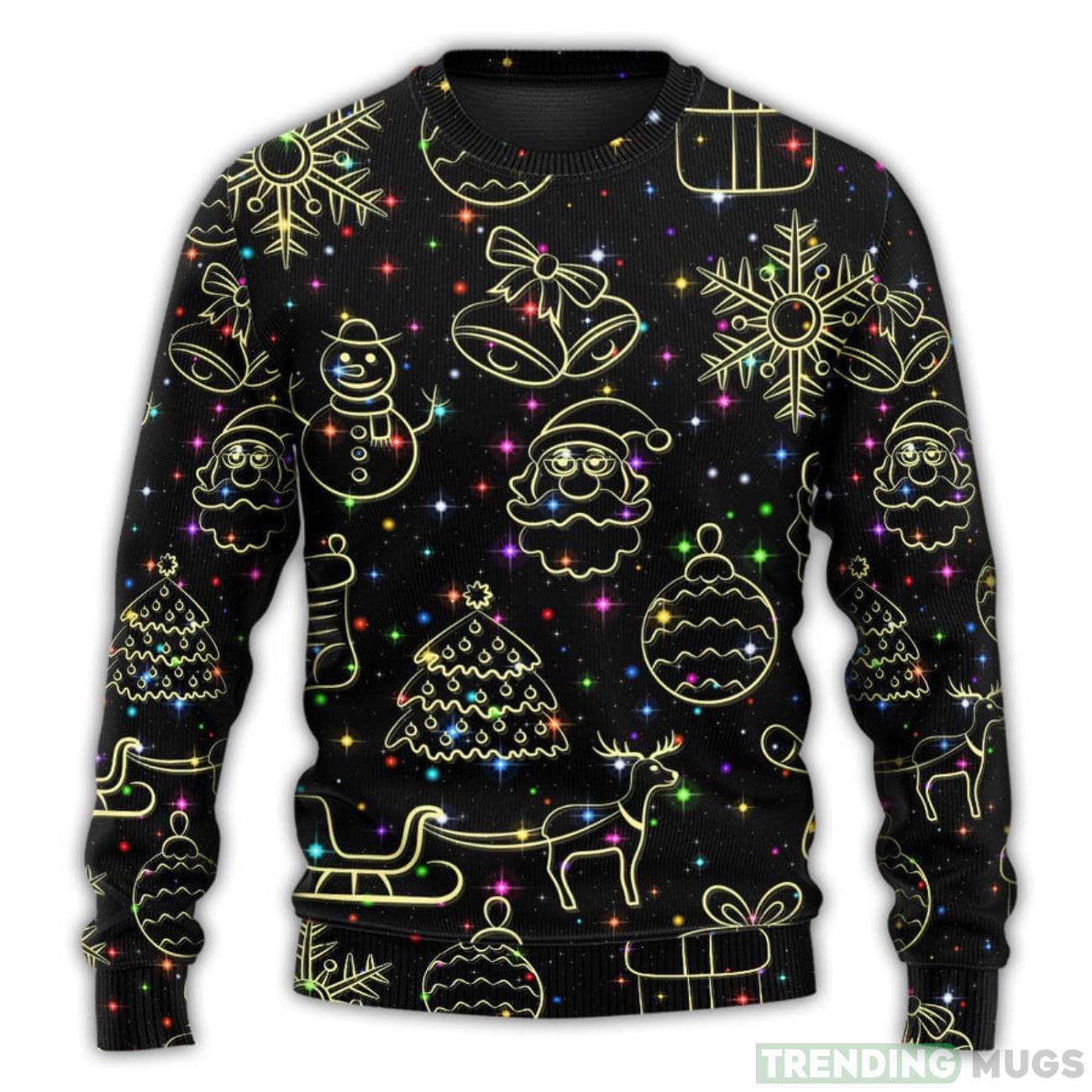 Neon Light Stary Amazing Night Ugly Christmas Sweater Product Photo 1 Neon Light Stary Amazing Night Ugly Christmas Sweater Product Photo 1
