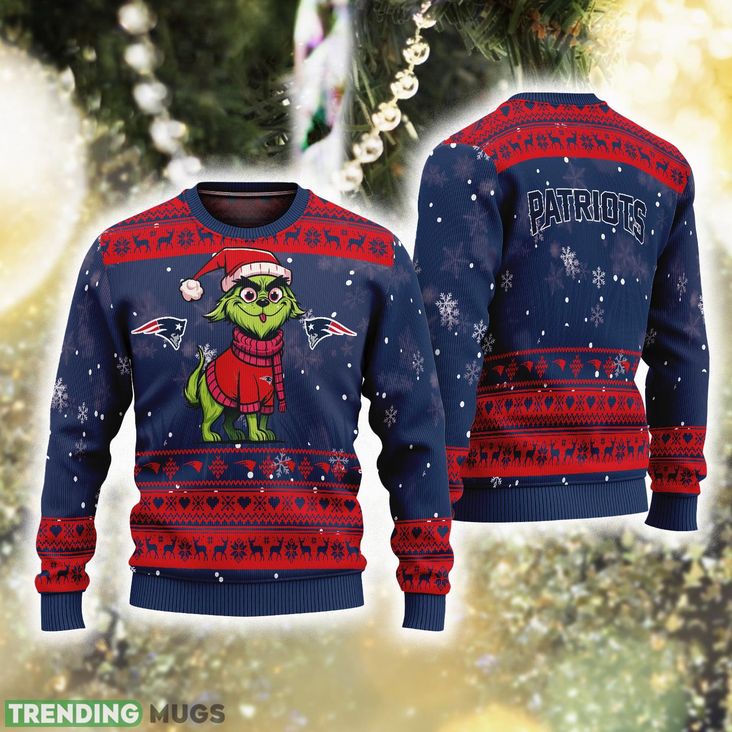 New England Patriots Holidaywear Knitted Christmas Sweater Gift For Holidays Dog Custome Grinch - New England Patriots Holidaywear Knitted Christmas Sweater Gift For Holidays Dog Custome Grinch