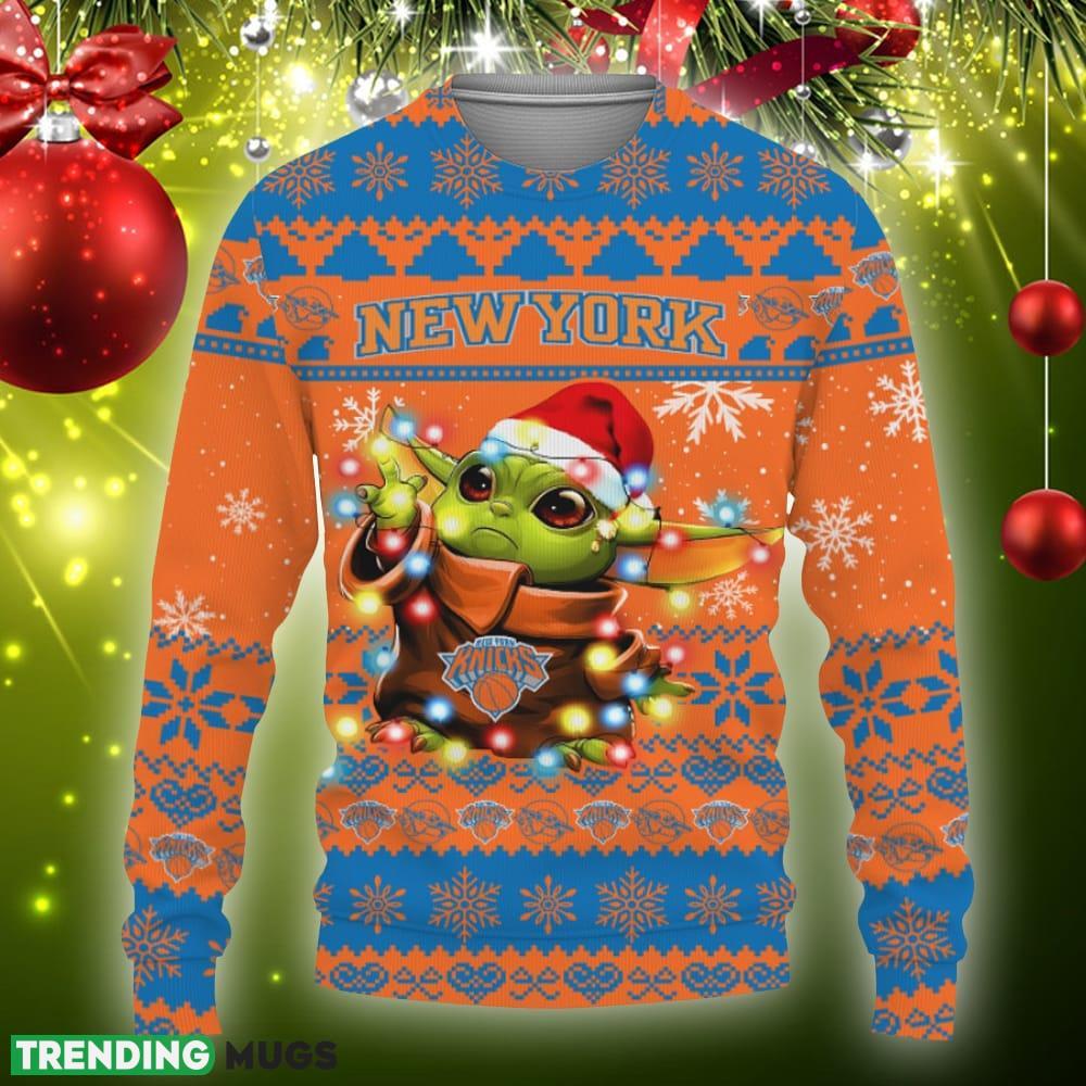 New York Knicks Baby Yoda Star Wars Sports Football American Ugly Christmas Sweater AOP Gift Holidays - 011123-130817 New York Knicks Baby Yoda Star Wars Sports Football American Ugly Christmas Sweater AOP Gift Holidays - 011123-130817