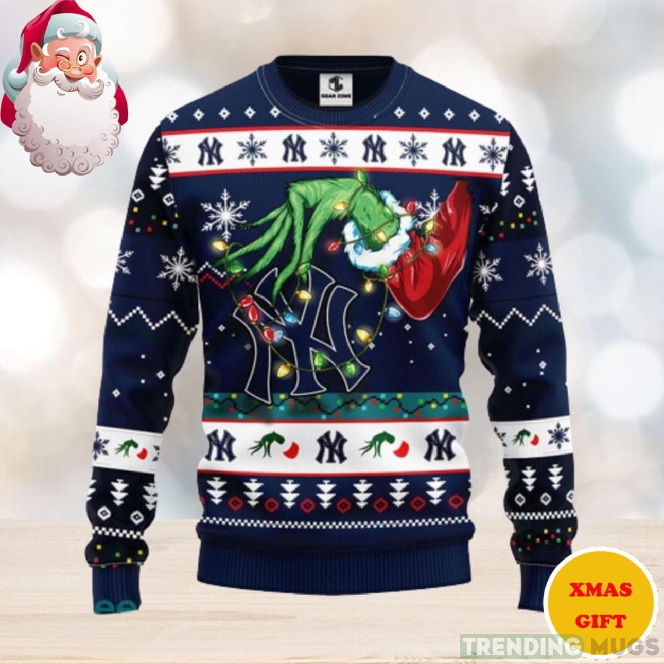 New York Yankees Grinch Hand Funny Christmas AOP Sweater Product Photo 1 New York Yankees Grinch Hand Funny Christmas AOP Sweater Product Photo 1