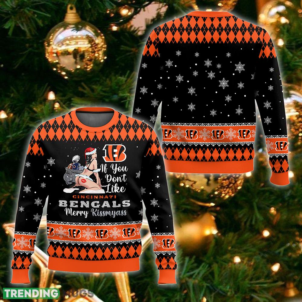NFL Cincinnati Bengals Kissmyass Ugly Sweater For Fans Christmas Vintage Gift - NFL Cincinnati Bengals Kissmyass Ugly Sweater_1 NFL Cincinnati Bengals Kissmyass Ugly Sweater For Fans Christmas Vintage Gift - NFL Cincinnati Bengals Kissmyass Ugly Sweater_1