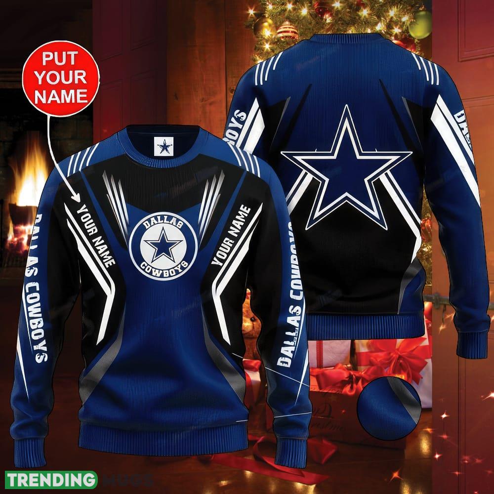 NFL Dallas Cowboys Knitted Christmas Sweater AOP Bells Custom Name - NFL Dallas Cowboys Knitted Christmas Sweater AOP Bells Custom Name NFL Dallas Cowboys Knitted Christmas Sweater AOP Bells Custom Name - NFL Dallas Cowboys Knitted Christmas Sweater AOP Bells Custom Name