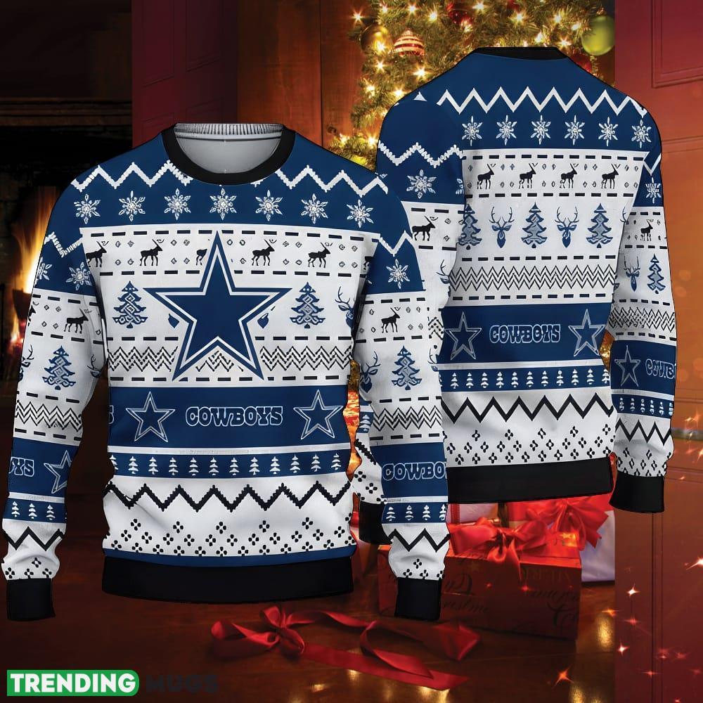 NFL Dallas Cowboys Ugly Christmas 3D Sweater Fireplace - NFL Dallas Cowboys Ugly Christmas 3D Sweater Fireplace