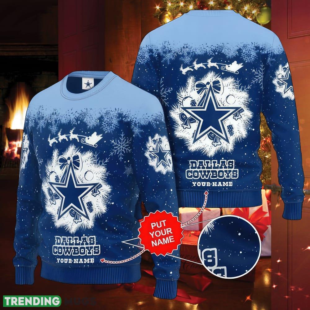 NFL Dallas Cowboys Ugly Christmas 3D Sweater Lights Custom Name - NFL Dallas Cowboys Ugly Christmas 3D Sweater Lights Custom Name NFL Dallas Cowboys Ugly Christmas 3D Sweater Lights Custom Name - NFL Dallas Cowboys Ugly Christmas 3D Sweater Lights Custom Name