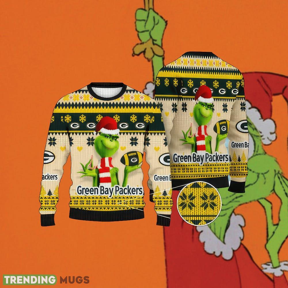 NFL Green Bay PackSan Francisco 49ers Grinch Cool Ugly Christmas Sweater Frankincense - NFL Green Bay PackSan Francisco 49ers Grinch Cool Ugly Christmas Sweater Frankincense