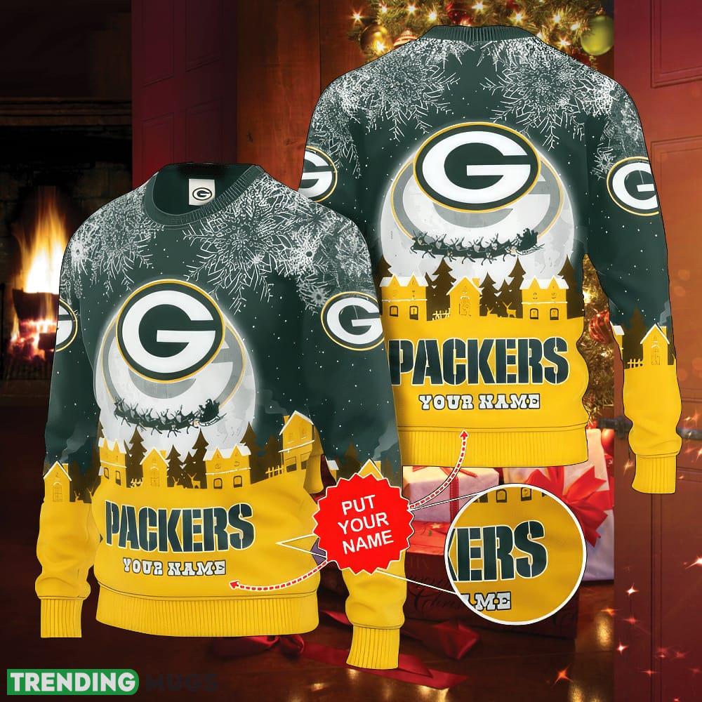 NFL Green Bay PackSan Francisco 49ers Knitted Christmas 3D Sweater Snowboard Custom Name - NFL Green Bay PackSan Francisco 49ers Knitted Christmas 3D Sweater Snowboard Custom Name