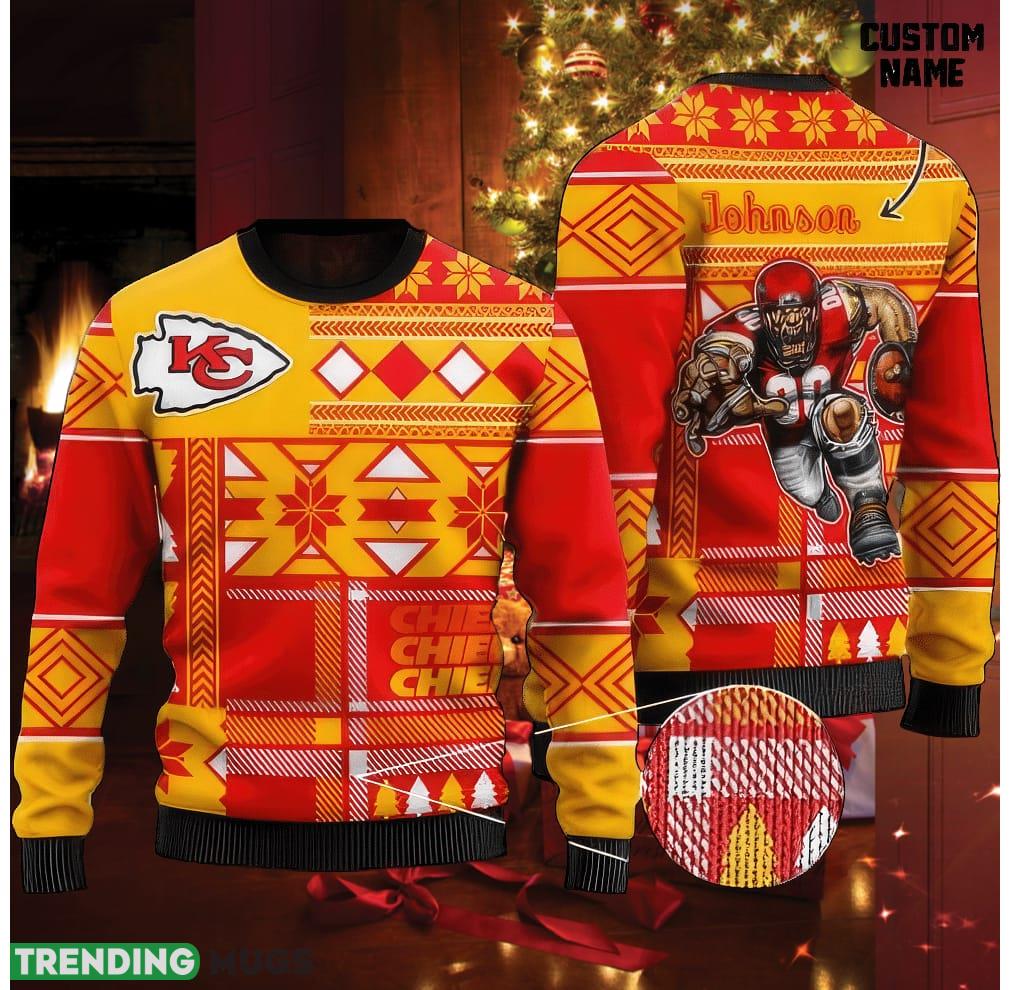 NFL Kansas City Chiefs Ugly Christmas 3D Sweater Hygge Custom Name - NFL Kansas City Chiefs Ugly Christmas 3D Sweater Hygge Custom Name NFL Kansas City Chiefs Ugly Christmas 3D Sweater Hygge Custom Name - NFL Kansas City Chiefs Ugly Christmas 3D Sweater Hygge Custom Name