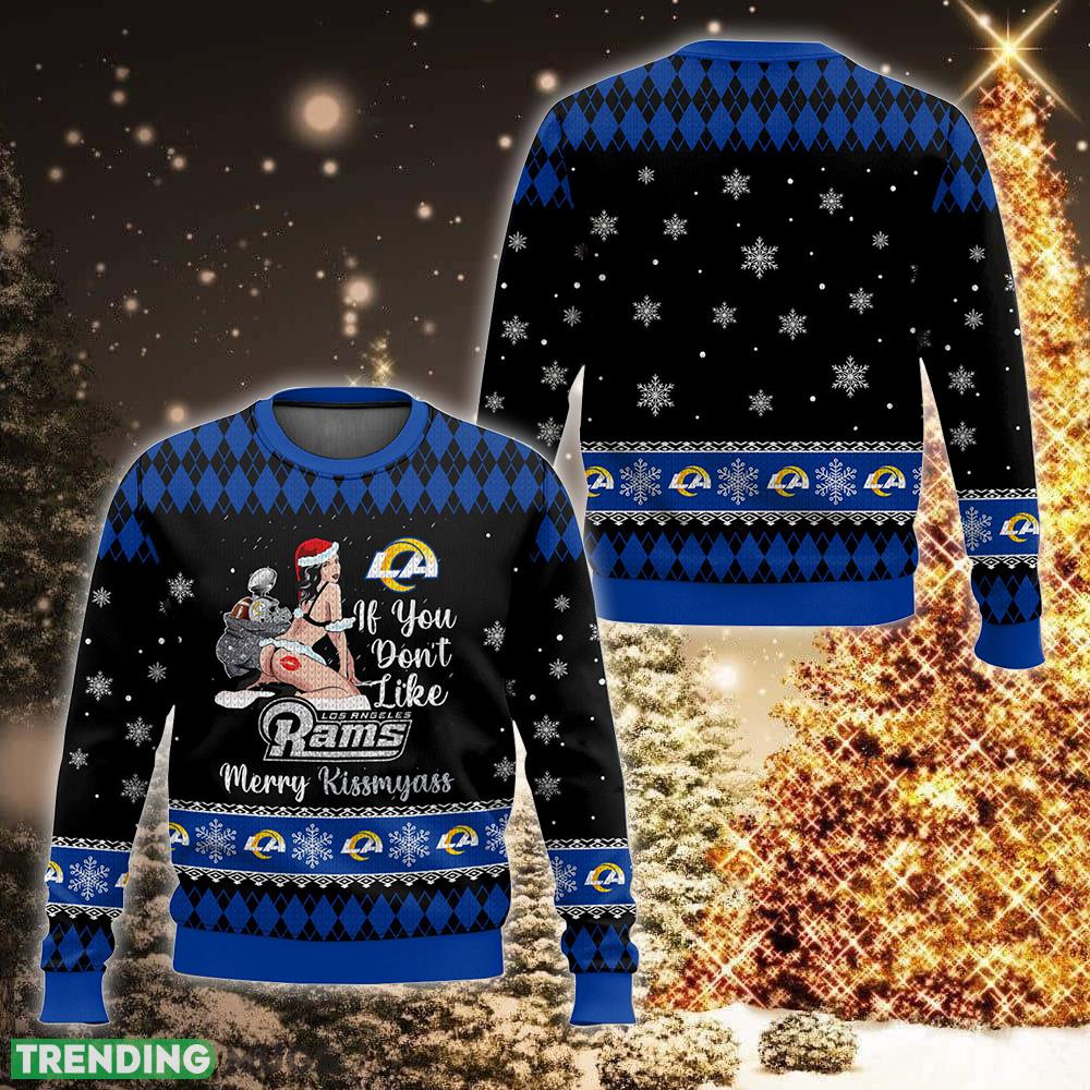 NFL Los Angeles Rams Kissmyass Cozy Ugly Christmas 3D Sweater For Fans - NFL Los Angeles Rams Kissmyass Ugly Christmas Sweater For Men And Women Photo 1 NFL Los Angeles Rams Kissmyass Cozy Ugly Christmas 3D Sweater For Fans - NFL Los Angeles Rams Kissmyass Ugly Christmas Sweater For Men And Women Photo 1