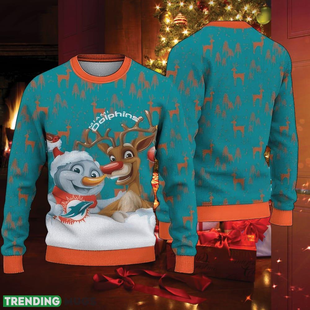 NFL Miami Dolphins Ugly Christmas Sweater Icy - NFL Miami Dolphins Ugly Christmas Sweater Icy