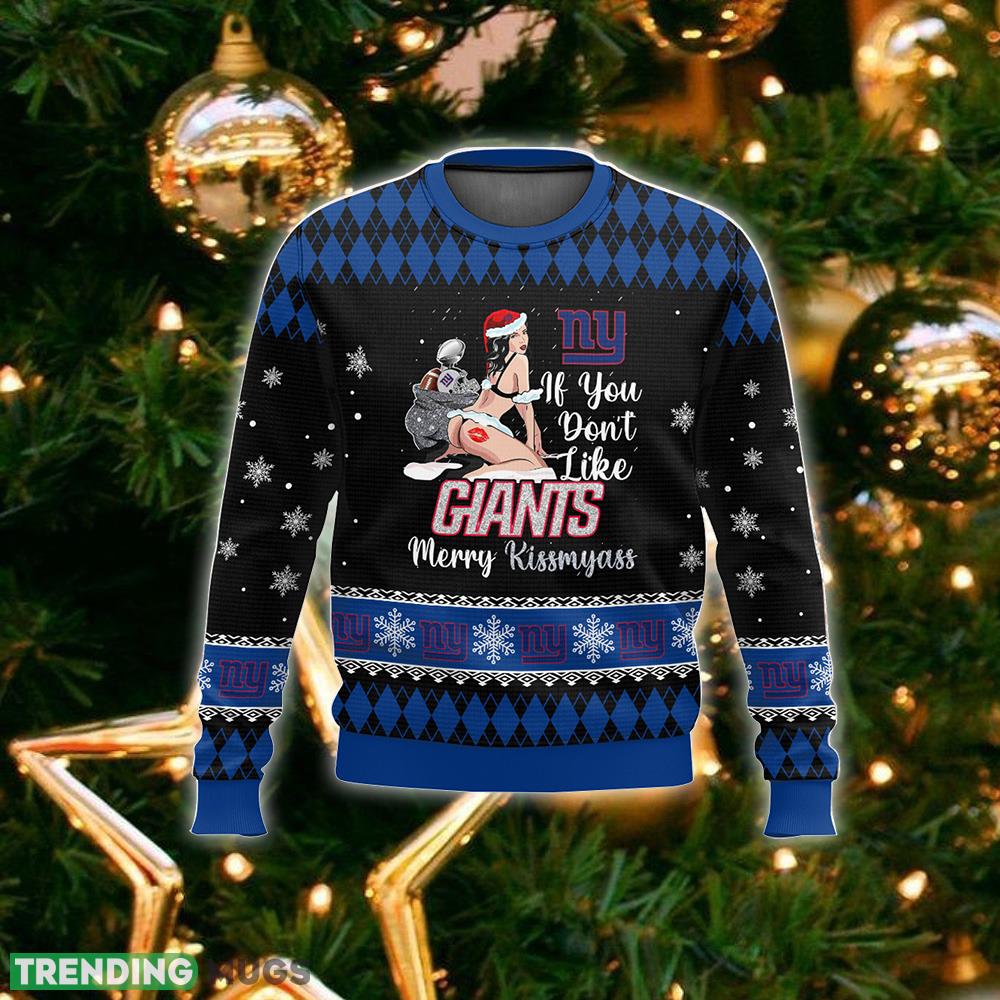 NFL New York Giants Kissmyass Ugly Sweater For Fans Christmas Vintage Gift 3D Sweater NFL New York Giants Kissmyass Ugly Sweater For Fans Christmas Vintage Gift 3D Sweater