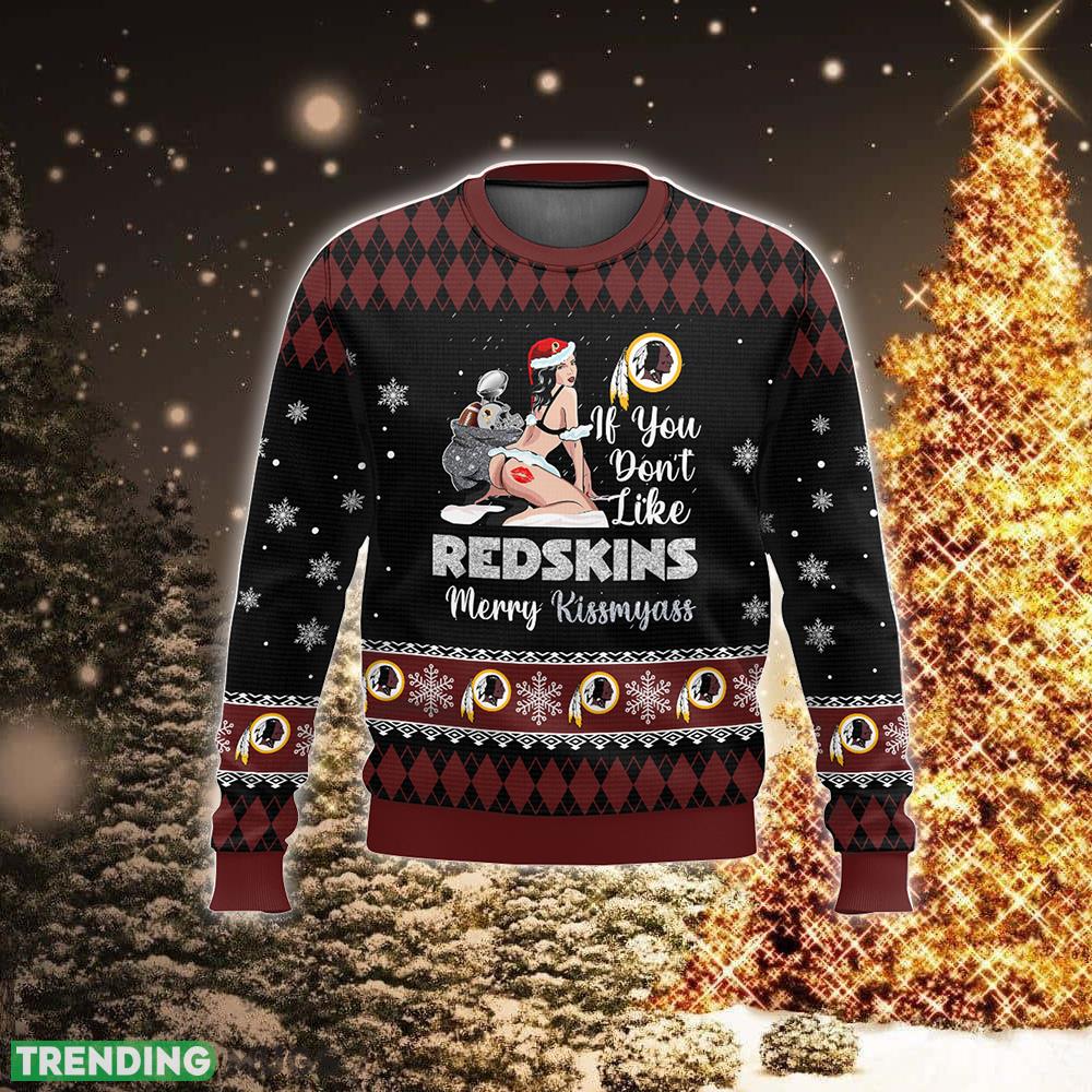 NFL Washington RedskinsKissmyass Festive Ugly Christmas Sweater For Men And Women 3D Sweater NFL Washington RedskinsKissmyass Festive Ugly Christmas Sweater For Men And Women 3D Sweater