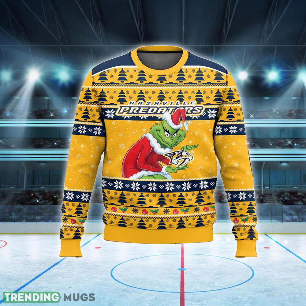 NHL Nashville Predators Grinch Logo Funny Xmas Knitted 3D Sweater For Fans 3D Sweater NHL Nashville Predators Grinch Logo Funny Xmas Knitted 3D Sweater For Fans 3D Sweater
