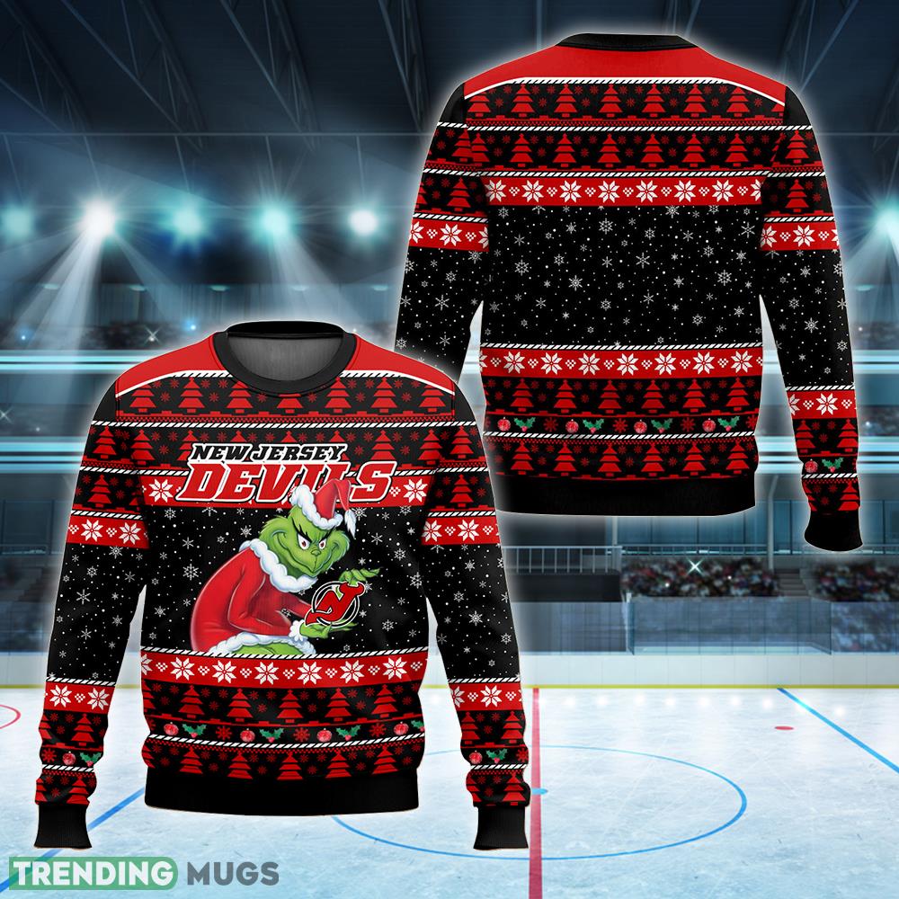 NHL New Jersey Devils Grinch Logo Christmas Ugly Sweater For Men And Women - NHL New Jersey Devils Grinch New Style 2023 Ugly Christmas Sweater For Men And Women Photo 1 NHL New Jersey Devils Grinch Logo Christmas Ugly Sweater For Men And Women - NHL New Jersey Devils Grinch New Style 2023 Ugly Christmas Sweater For Men And Women Photo 1
