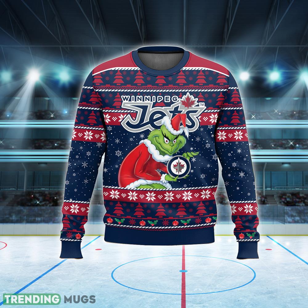 NHL Winnipeg Jets Grinch Logo Funny Xmas Knitted Sweater Gift For Holidays 3D Sweater NHL Winnipeg Jets Grinch Logo Funny Xmas Knitted Sweater Gift For Holidays 3D Sweater