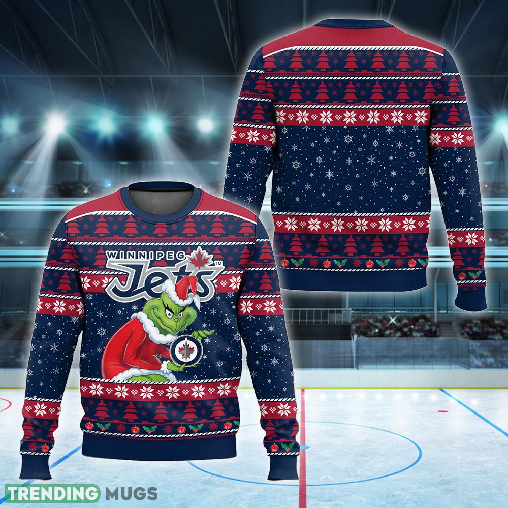 NHL Winnipeg Jets Grinch Logo Funny Xmas Knitted Sweater Gift For Holidays - NHL Winnipeg Jets Grinch New Style 2023 Ugly Christmas Sweater For Men And Women Photo 1 NHL Winnipeg Jets Grinch Logo Funny Xmas Knitted Sweater Gift For Holidays - NHL Winnipeg Jets Grinch New Style 2023 Ugly Christmas Sweater For Men And Women Photo 1