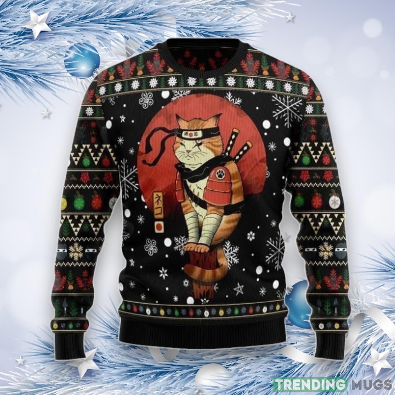 Ninja Cat Ugly Christmas Sweater For Everyone Product Photo 1 Ninja Cat Ugly Christmas Sweater For Everyone Product Photo 1