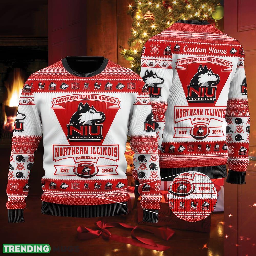 Northern Illinois Huskies Football Team Logo Ugly Christmas 3D Sweater Winter Custom Name - Northern Illinois Huskies Football Team Logo Ugly Christmas 3D Sweater Winter Custom Name Northern Illinois Huskies Football Team Logo Ugly Christmas 3D Sweater Winter Custom Name - Northern Illinois Huskies Football Team Logo Ugly Christmas 3D Sweater Winter Custom Name