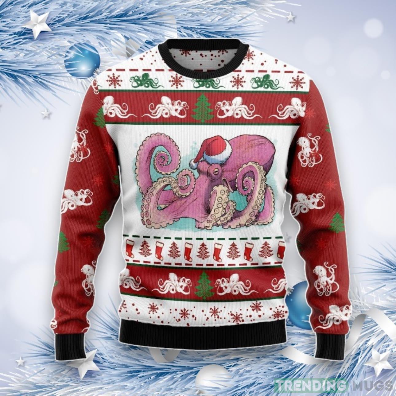 Octopus Noel Ugly Christmas Sweater For Men & Women Product Photo 1 Octopus Noel Ugly Christmas Sweater For Men & Women Product Photo 1