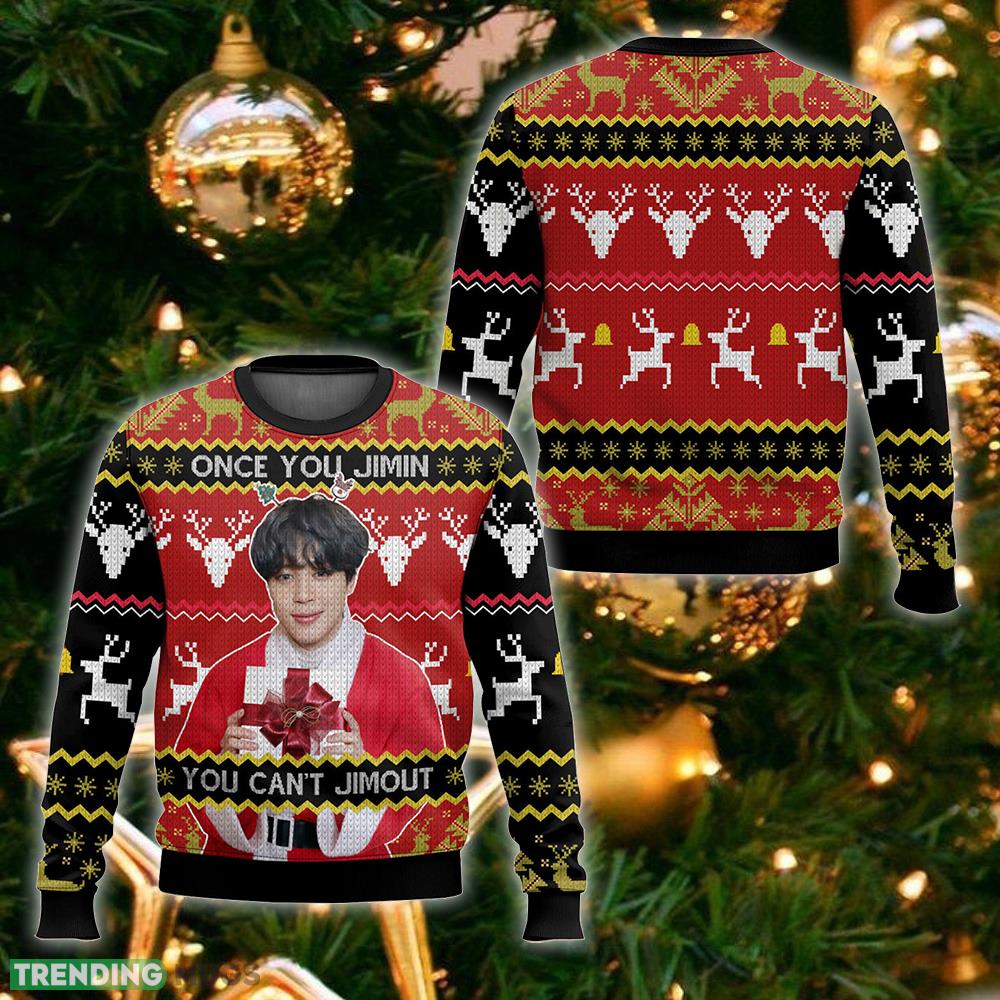 Once You Jimin You Can’t Jimout Pun Funny Ugly Sweater New Fashion Gift For Men And Women Fans - Once You Jimin You Can’t Jimout Pun Funny Ugly Sweater_ 1