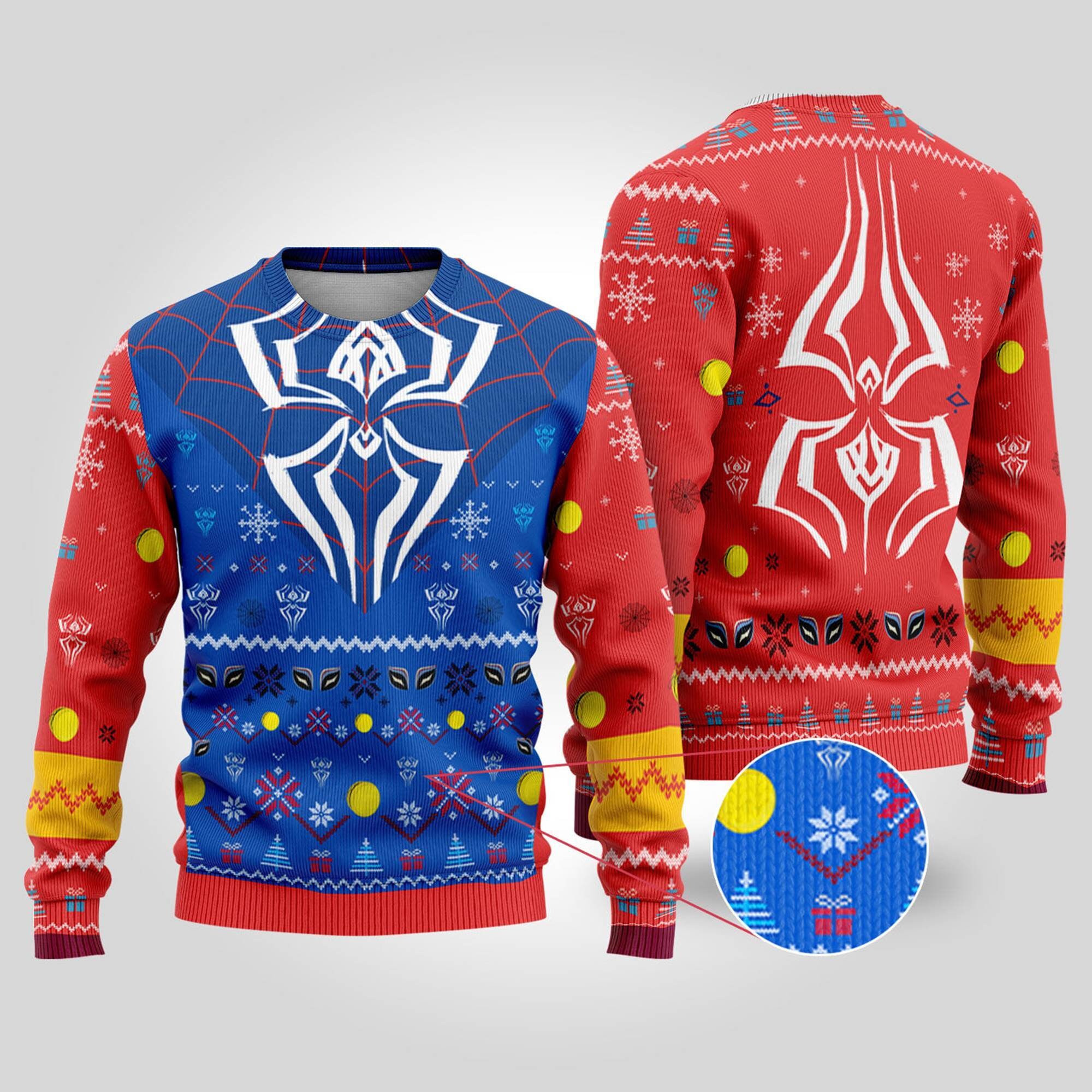 Pavitr Prabhakar Wool Ugly Sweater Spider Man Across The Spider-Verse Spider Man Ugly Sweater Superhero Sweater - 161123-101754 Pavitr Prabhakar Wool Ugly Sweater Spider Man Across The Spider-Verse Spider Man Ugly Sweater Superhero Sweater - 161123-101754