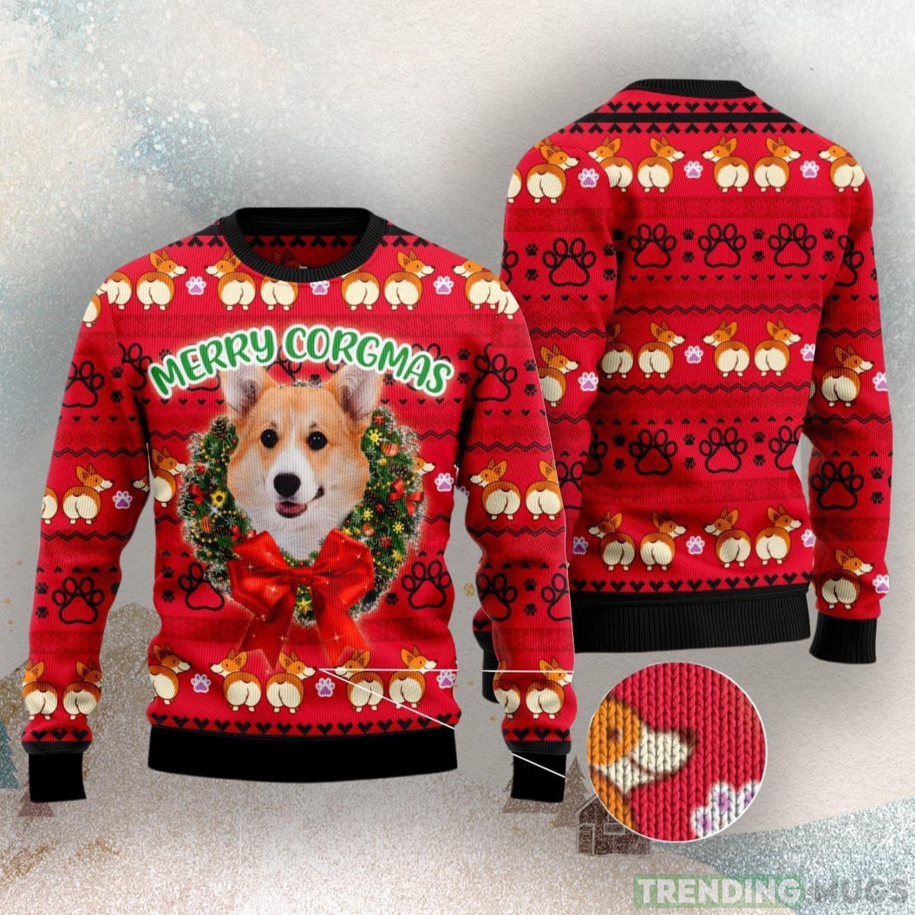 Pembroke Welsh Corgi Xmas Ugly Christmas Sweater Product Photo 1