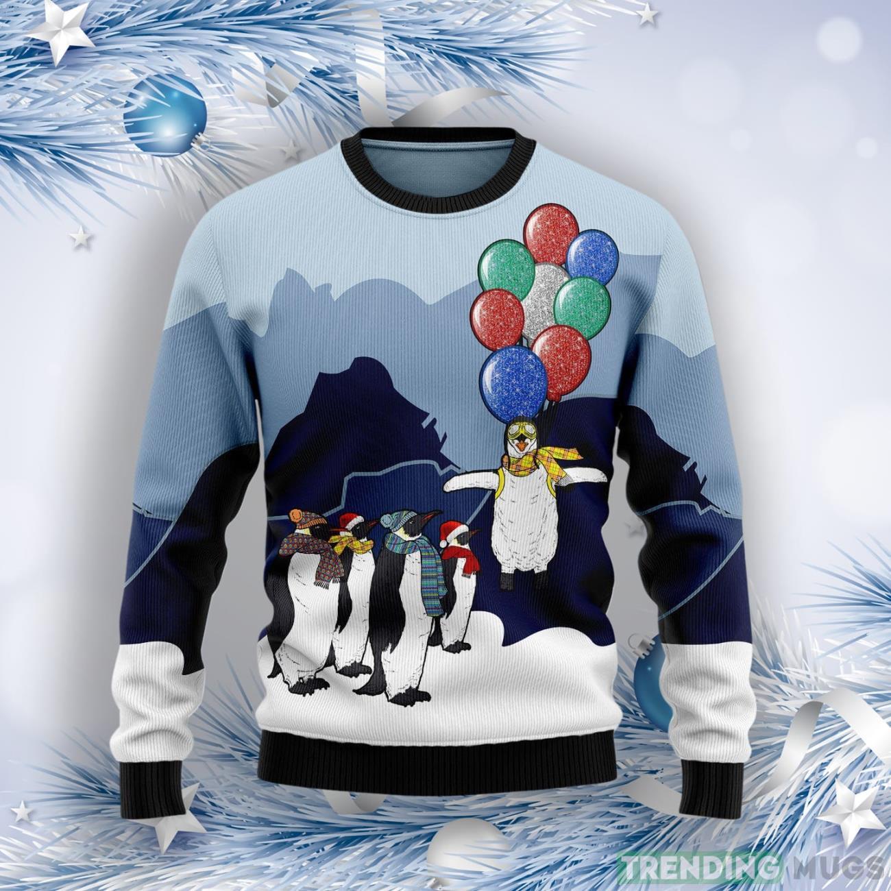 Penguin Christmas Balloon Ugly Christmas Sweater Product Photo 1 Penguin Christmas Balloon Ugly Christmas Sweater Product Photo 1