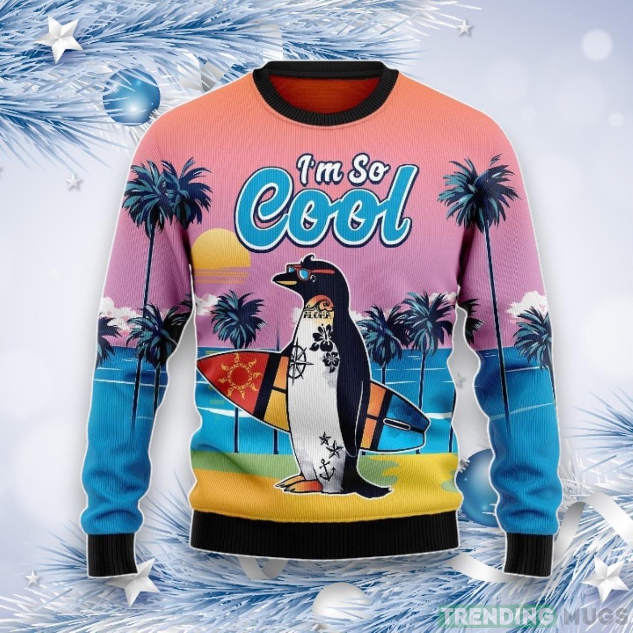 Penguin Im So Cool Ugly Christmas Sweater For Men & Women Product Photo 1 Penguin Im So Cool Ugly Christmas Sweater For Men & Women Product Photo 1