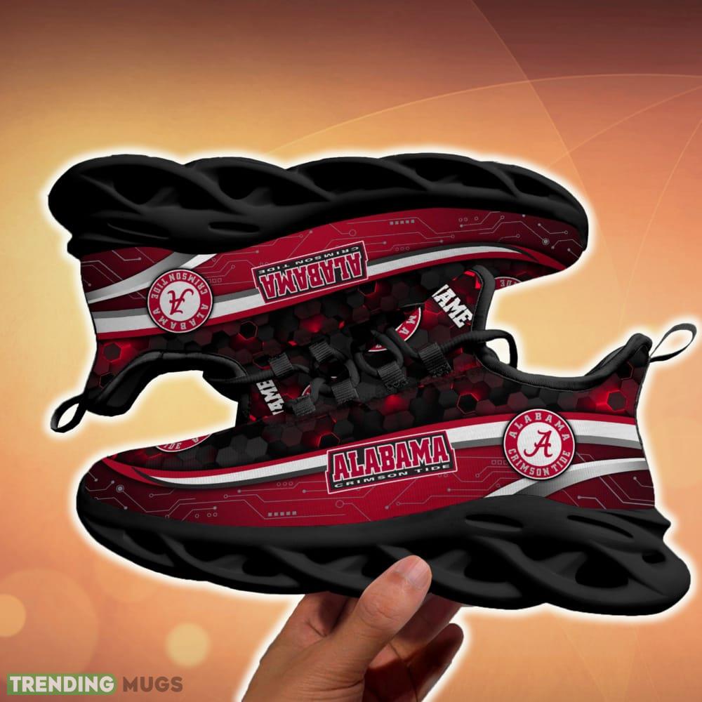 Personalized Alabama Crimson Tide Black Team Running Sneakers For Fans Gift New Max Soul Shoes Max Soul Personalized Alabama Crimson Tide Black Team Running Sneakers For Fans Gift New Max Soul Shoes Max Soul
