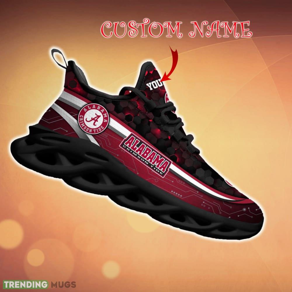 Personalized Alabama Crimson Tide Black Team Running Sneakers For Fans Gift New Max Soul Shoes Max Soul Personalized Alabama Crimson Tide Black Team Running Sneakers For Fans Gift New Max Soul Shoes Max Soul
