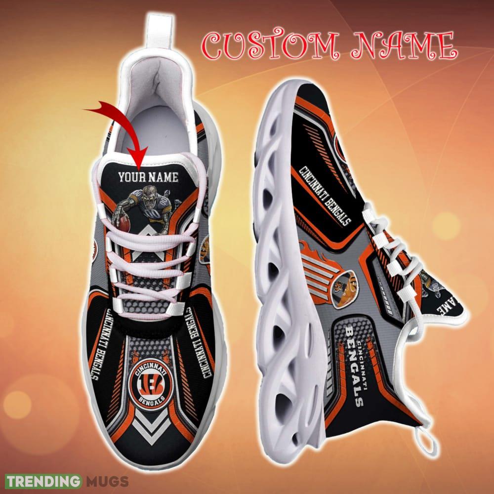 Personalized Cincinnati Bengals White C Sneakers Team Running Sneakers For Fans Gift New Max Soul Shoes Max Soul Personalized Cincinnati Bengals White C Sneakers Team Running Sneakers For Fans Gift New Max Soul Shoes Max Soul