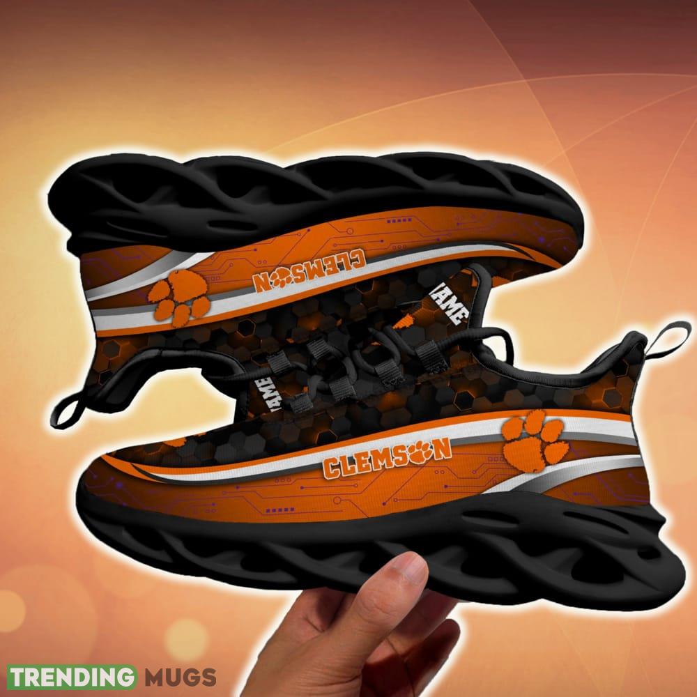 Personalized Clemson Tigers Black Team Running Sneakers For Fans Gift New Max Soul Shoes Max Soul Personalized Clemson Tigers Black Team Running Sneakers For Fans Gift New Max Soul Shoes Max Soul