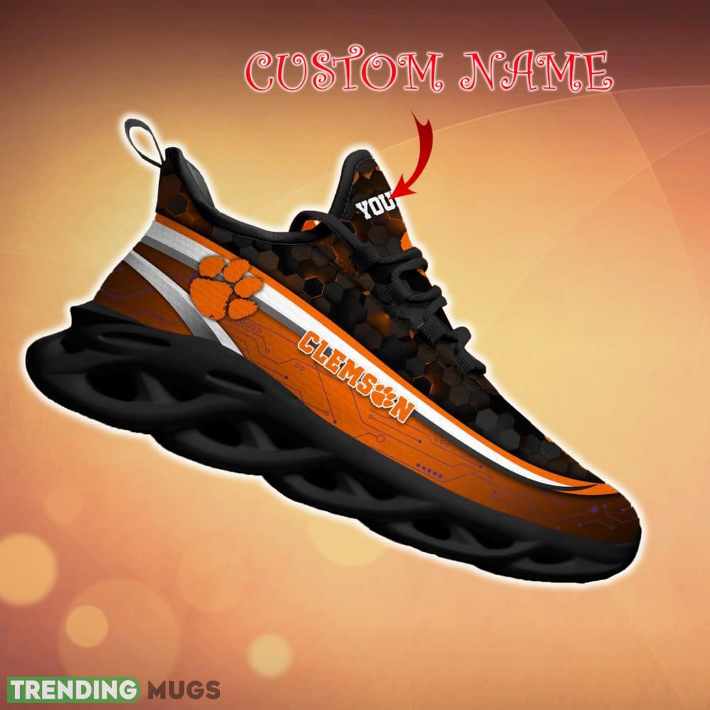 Personalized Clemson Tigers Black Team Running Sneakers For Fans Gift New Max Soul Shoes Max Soul Personalized Clemson Tigers Black Team Running Sneakers For Fans Gift New Max Soul Shoes Max Soul