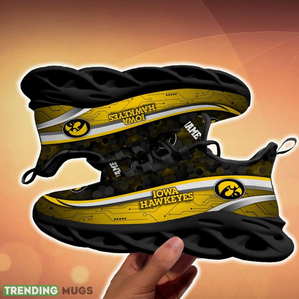 Personalized Iowa Hawkeyes Black Team Running Sneakers For Fans Gift New Max Soul Shoes Max Soul Personalized Iowa Hawkeyes Black Team Running Sneakers For Fans Gift New Max Soul Shoes Max Soul