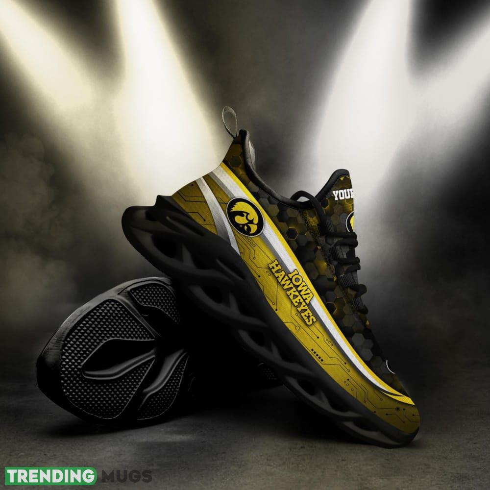 Personalized Iowa Hawkeyes Black Team Running Sneakers For Fans Gift New Max Soul Shoes Max Soul Personalized Iowa Hawkeyes Black Team Running Sneakers For Fans Gift New Max Soul Shoes Max Soul
