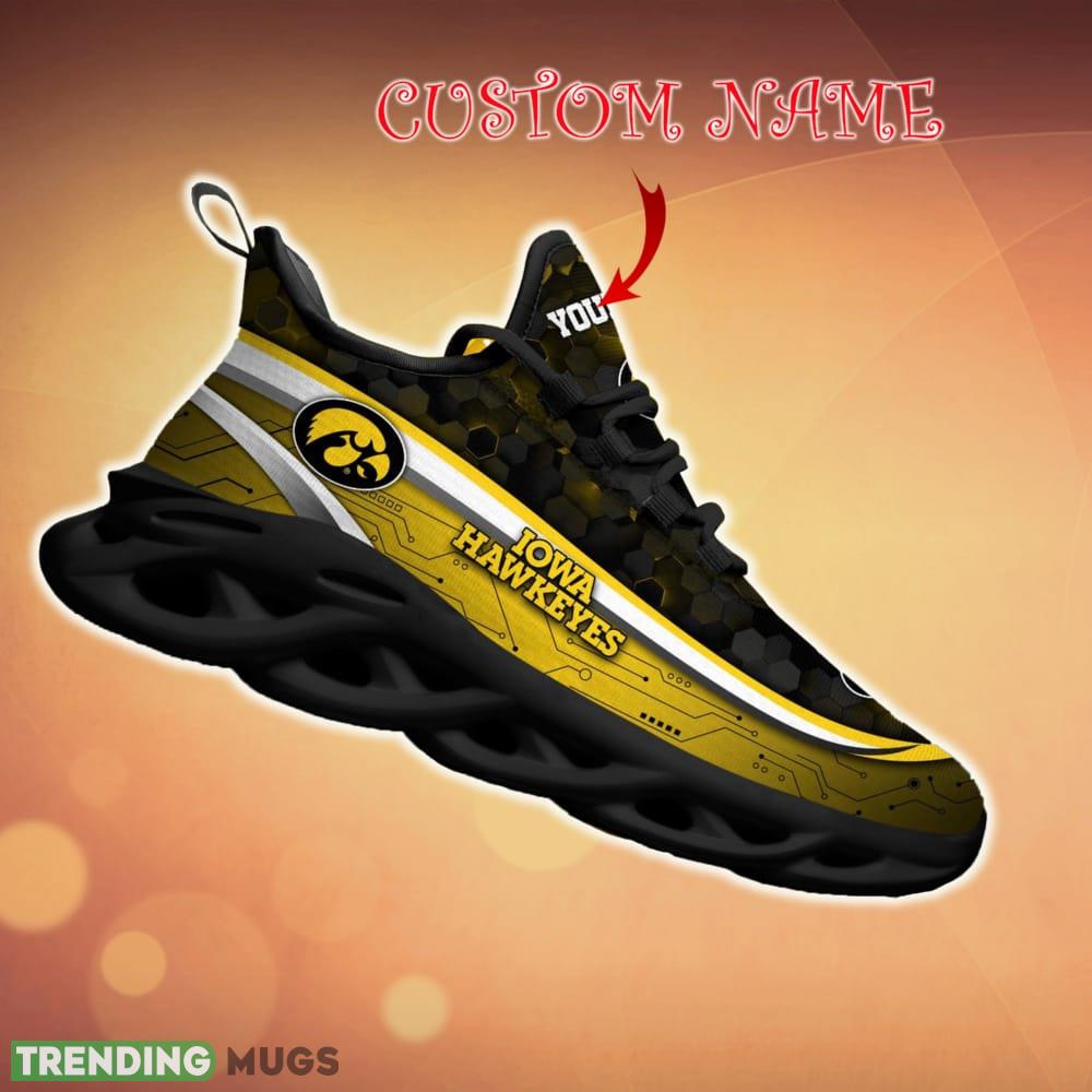 Personalized Iowa Hawkeyes Black Team Running Sneakers For Fans Gift New Max Soul Shoes Max Soul Personalized Iowa Hawkeyes Black Team Running Sneakers For Fans Gift New Max Soul Shoes Max Soul
