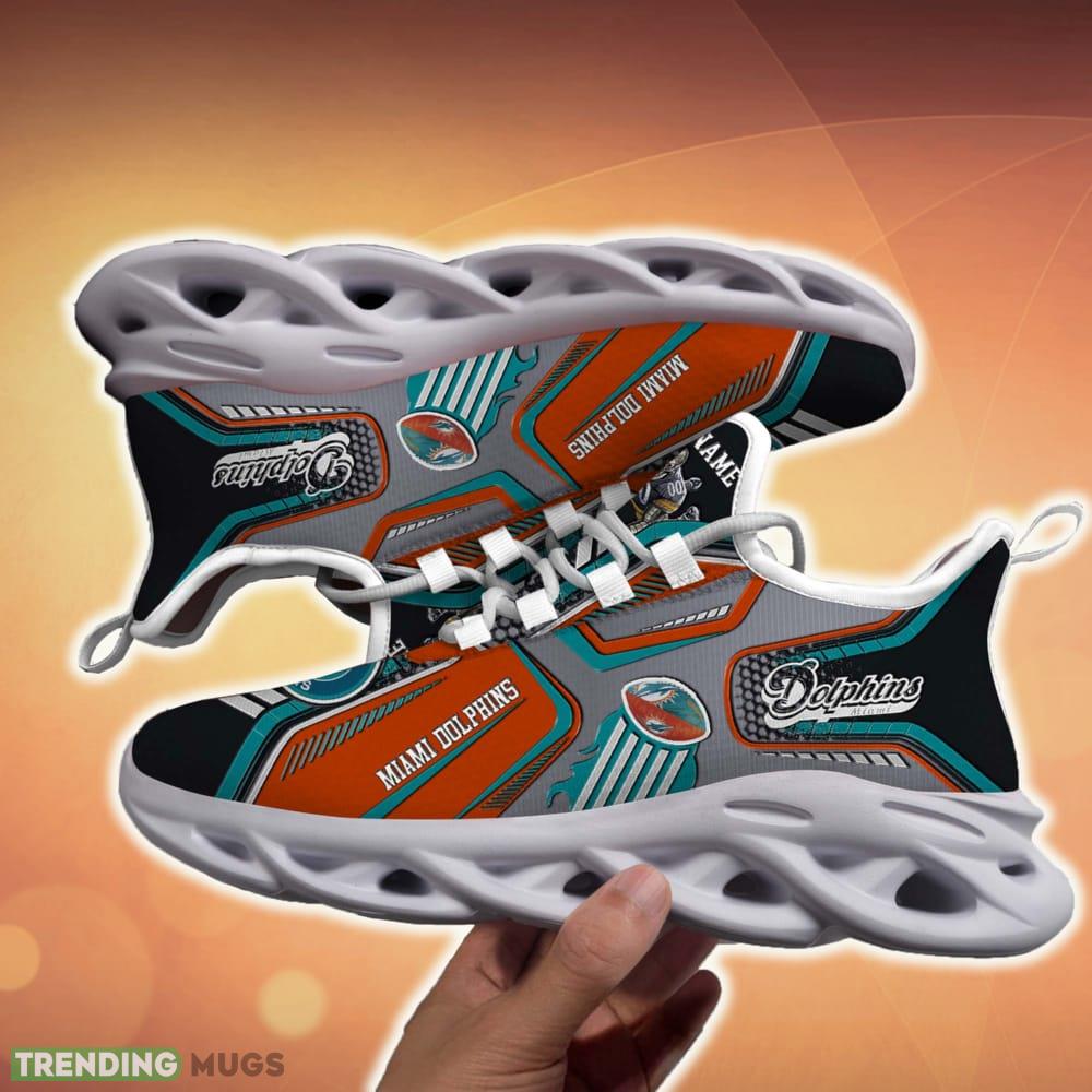 Personalized Miami Dolphins White C Sneakers Team Running Sneakers For Fans Gift New Max Soul Shoes Max Soul Personalized Miami Dolphins White C Sneakers Team Running Sneakers For Fans Gift New Max Soul Shoes Max Soul