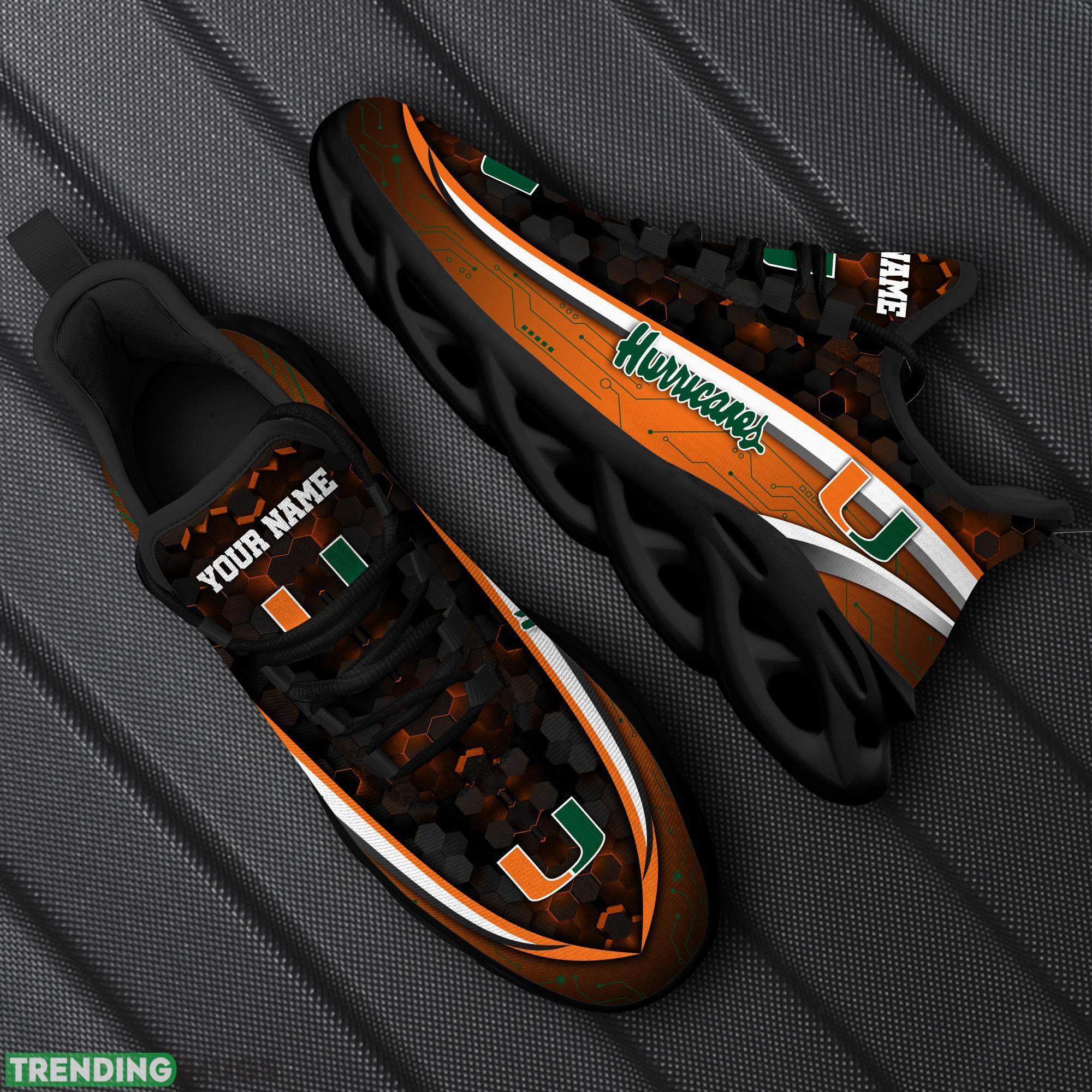 Personalized Miami Hurricanes Black Team Running Sneakers For Fans Gift New Max Soul Shoes - Miami Hurricanes Black Max Soul Shoes Custom Your Name Sport Sneakers_1 Personalized Miami Hurricanes Black Team Running Sneakers For Fans Gift New Max Soul Shoes - Miami Hurricanes Black Max Soul Shoes Custom Your Name Sport Sneakers_1