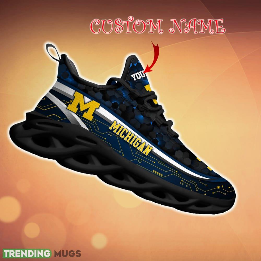 Personalized Michigan Wolverines Black Team Running Sneakers For Fans Gift New Max Soul Shoes Max Soul Personalized Michigan Wolverines Black Team Running Sneakers For Fans Gift New Max Soul Shoes Max Soul