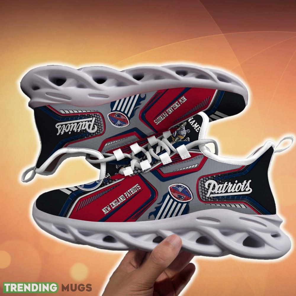 Personalized New England Patriots White C Sneakers Team Running Sneakers For Fans Gift New Max Soul Shoes Max Soul Personalized New England Patriots White C Sneakers Team Running Sneakers For Fans Gift New Max Soul Shoes Max Soul