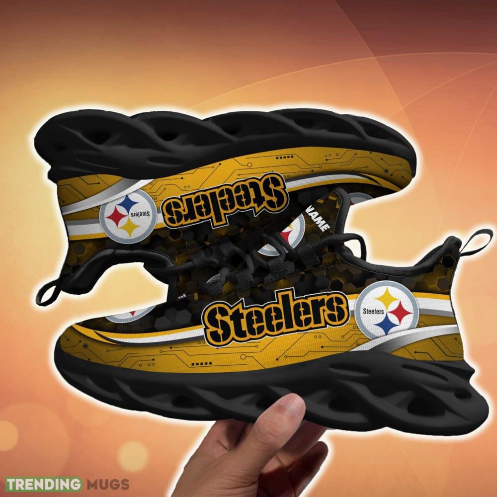 Personalized Pittsburgh Steelers Football Team Team Running Sneakers For Fans Gift New Max Soul Shoes Max Soul Personalized Pittsburgh Steelers Football Team Team Running Sneakers For Fans Gift New Max Soul Shoes Max Soul