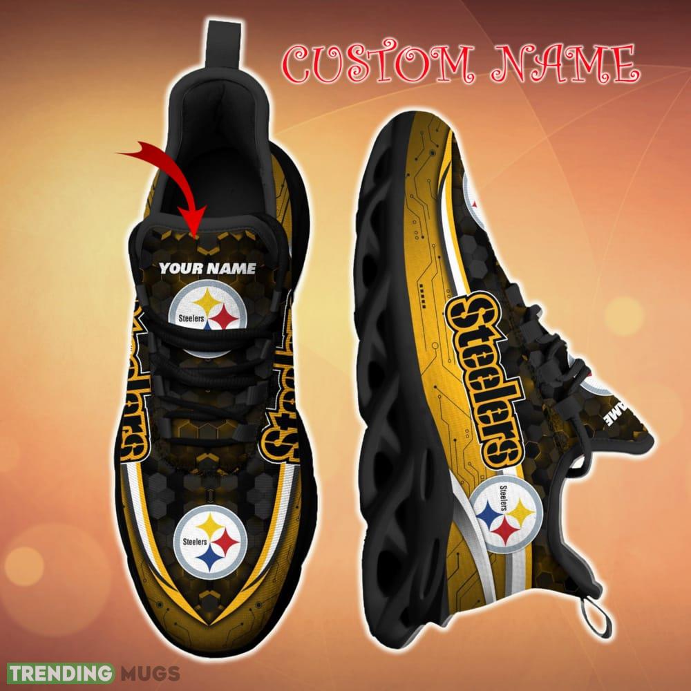 Personalized Pittsburgh Steelers Football Team Team Running Sneakers For Fans Gift New Max Soul Shoes Max Soul Personalized Pittsburgh Steelers Football Team Team Running Sneakers For Fans Gift New Max Soul Shoes Max Soul