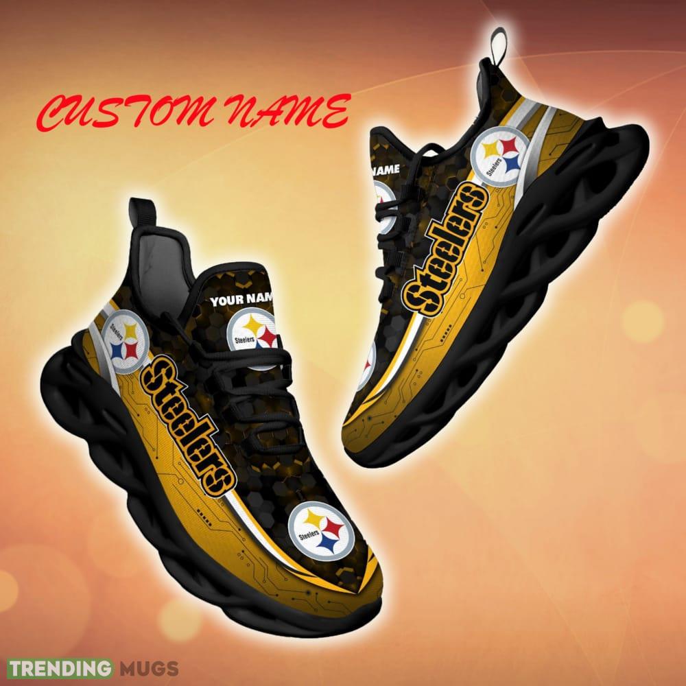 Personalized Pittsburgh Steelers Football Team Team Running Sneakers For Fans Gift New Max Soul Shoes Max Soul Personalized Pittsburgh Steelers Football Team Team Running Sneakers For Fans Gift New Max Soul Shoes Max Soul
