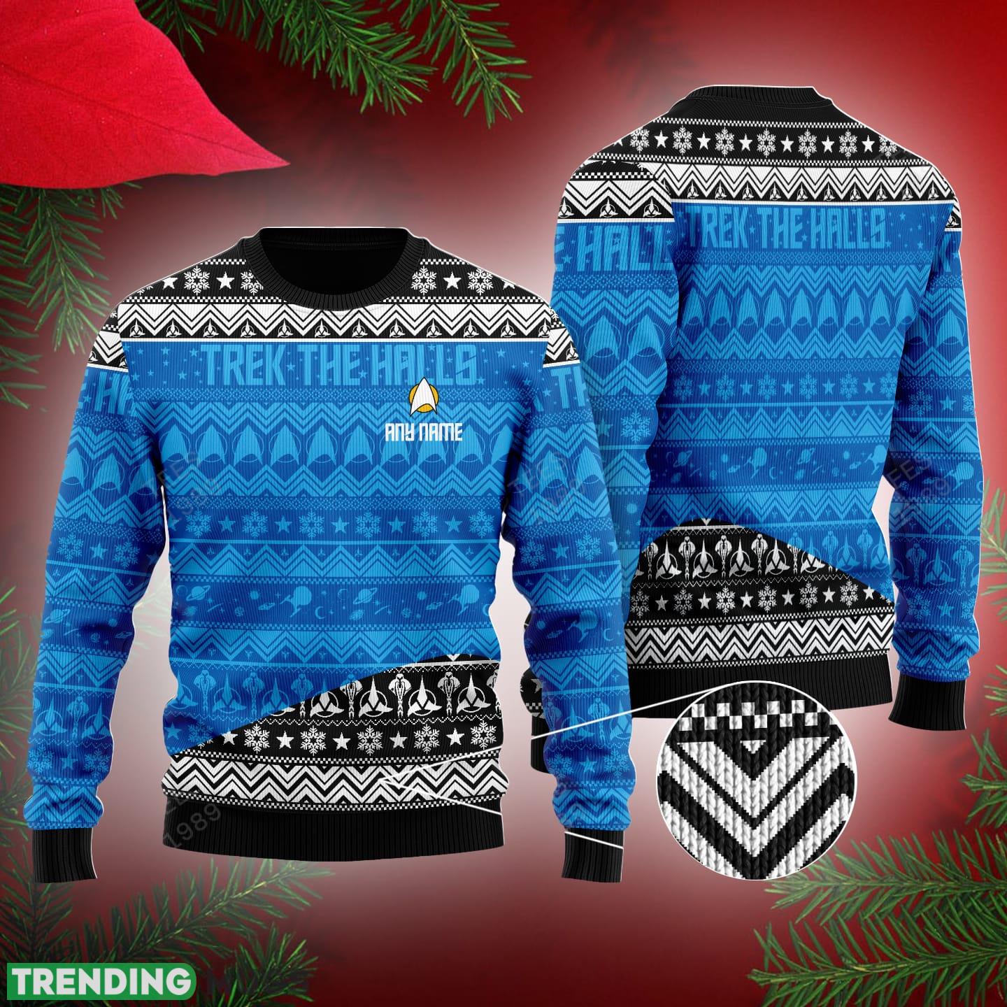 Personalized Trek The Halls Ugly Christmas Sweater For Men And Women - Personalized Trek The Halls Ugly Christmas Sweater For Men And Women