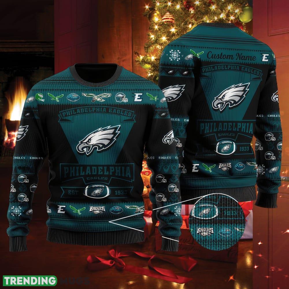 Philadelphia Eagles Football Team Logo Ugly Christmas Sweater Warm Custom Name - Philadelphia Eagles Football Team Logo Ugly Christmas Sweater Warm Custom Name Philadelphia Eagles Football Team Logo Ugly Christmas Sweater Warm Custom Name - Philadelphia Eagles Football Team Logo Ugly Christmas Sweater Warm Custom Name