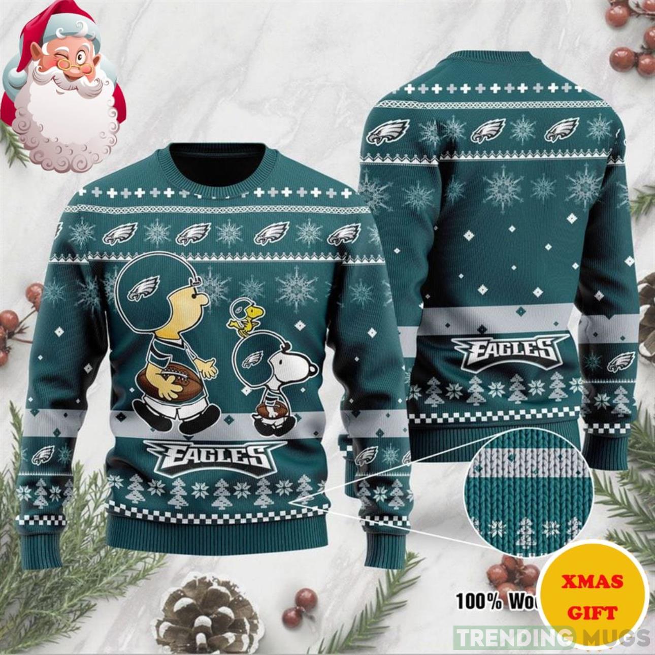 Philadelphia Eagles Snoopy LMTH Christmas AOP Sweater Product Photo 1 Philadelphia Eagles Snoopy LMTH Christmas AOP Sweater Product Photo 1