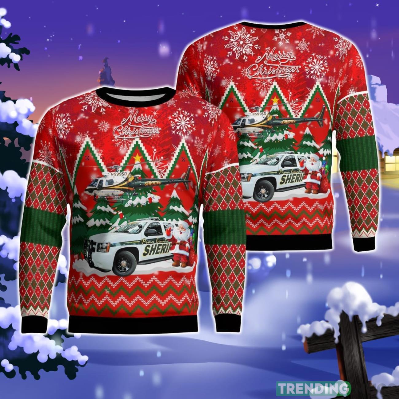 Pima County, Arizona, Pima County Chevy Tahoe & Eurocopter AS350 B3 AStar Christmas Ugly Sweater Product Photo 1 Pima County, Arizona, Pima County Chevy Tahoe & Eurocopter AS350 B3 AStar Christmas Ugly Sweater Product Photo 1