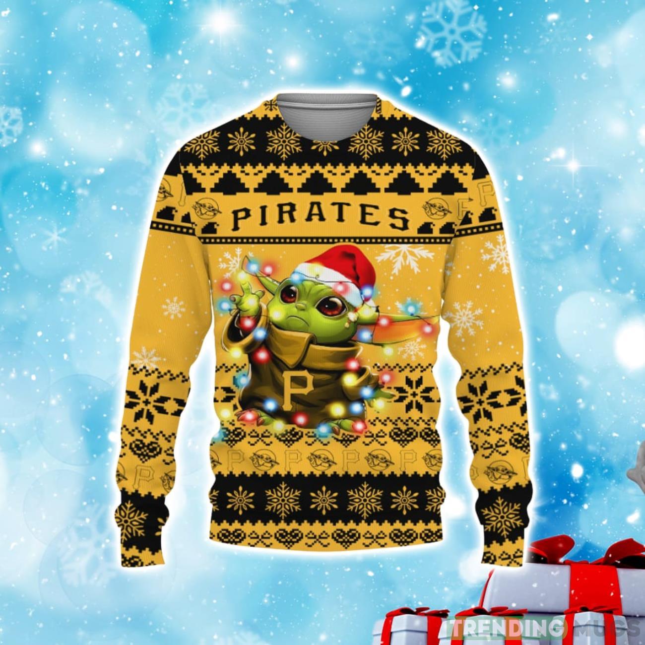 Pittsburgh Pirates Baby Yoda Star Wars Sports Football American Ugly Christmas Sweater Product Photo 1 Pittsburgh Pirates Baby Yoda Star Wars Sports Football American Ugly Christmas Sweater Product Photo 1