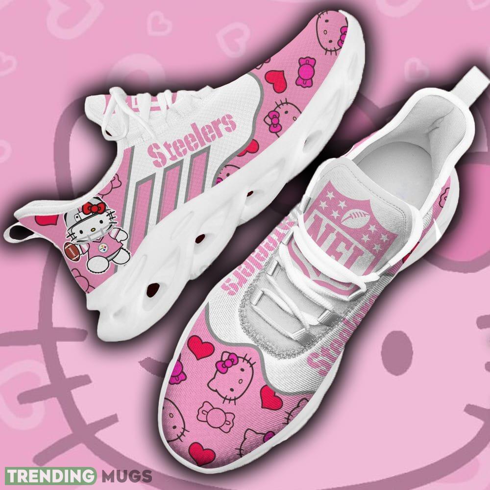 Pittsburgh Steelers NFL Hello Kitty Pink Lovely Max Soul Shoes Gift For Family Running Sneakers - 2-Pittsburgh SteelersMax Soul Shoes_1 Pittsburgh Steelers NFL Hello Kitty Pink Lovely Max Soul Shoes Gift For Family Running Sneakers - 2-Pittsburgh SteelersMax Soul Shoes_1